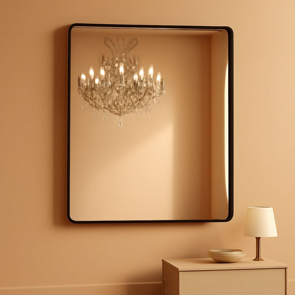 48X32 Inch Matte Black AntiRust Tempered Glass Mirror