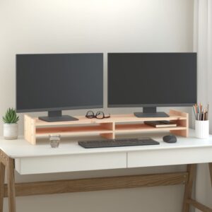 NNEVL Monitor Stand 100x27x15 cm Solid Wood Pine