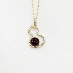 Golden Gourd Aroma Necklace - Amethyst | Energy & Healing | Diffuse on the go | Sterling Silver Chain