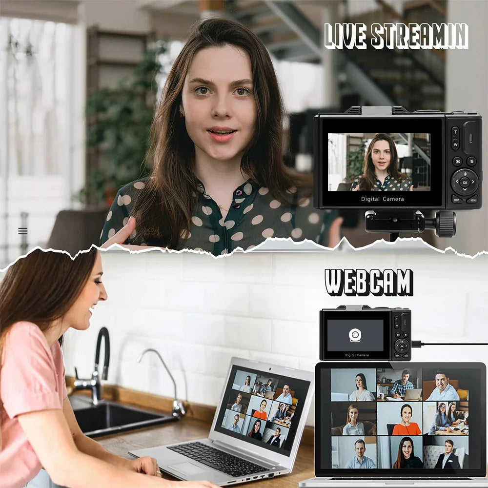 4K Digital Camera for Photography 64MP Vlogging Black - Image 3