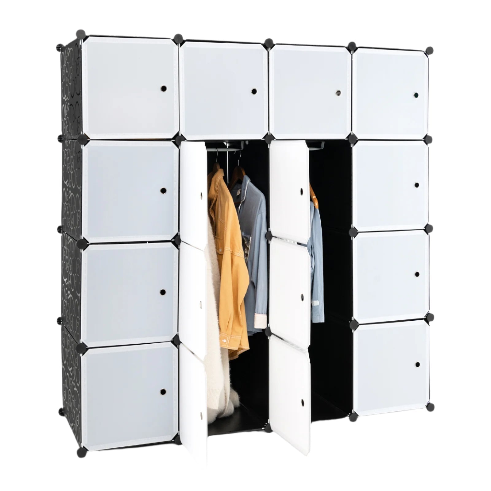 Storage Wardrobe Closet with Hanging Rods